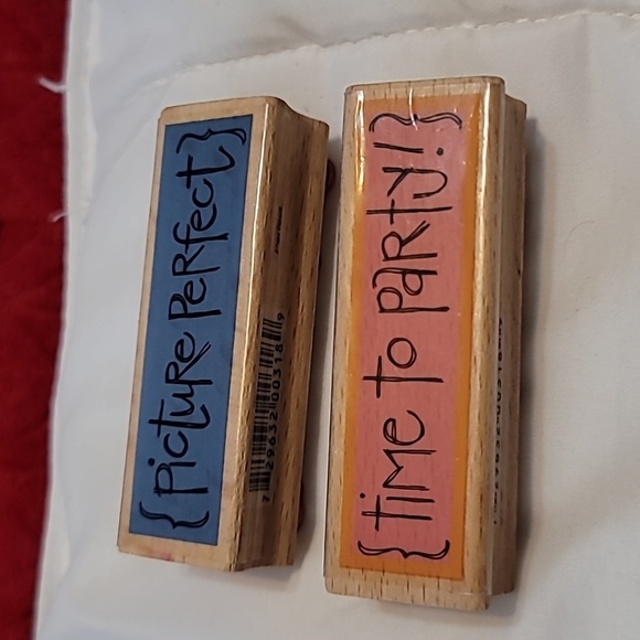 17 Word and Phrase Wooden Rubber Stamp Set (Script) - Picture 6 of 6